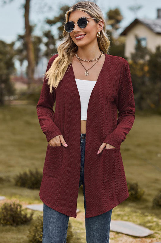 Open Front Long Sleeve Cardigan Carauana Store