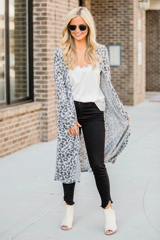 Open Front Leopard Cardigan Carauana Store