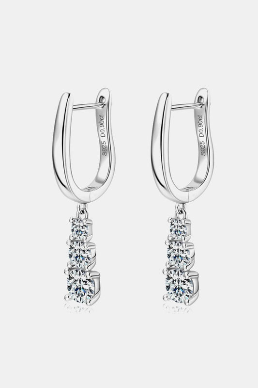 1.8 Carat Moissanite 925 Sterling Silver Drop Earrings Carauana Store