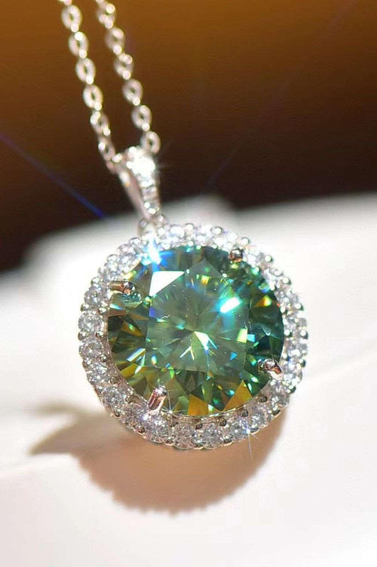 10 Carat Moissanite Pendant Platinum-Plated Necklace Carauana Store