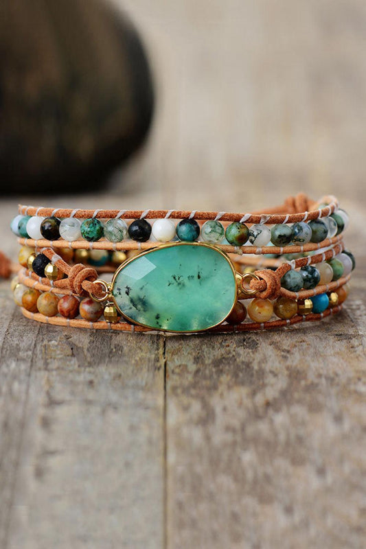 Natural Stone & Agate Layered Bracelet Carauana Store