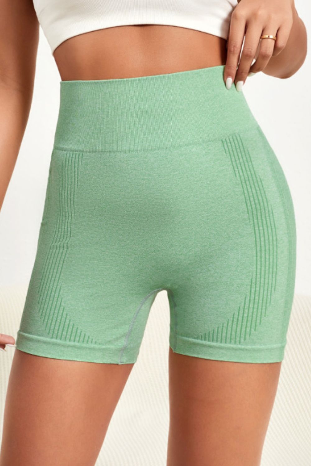 Wide Waistband Slim Fit Active Shorts Carauana Store
