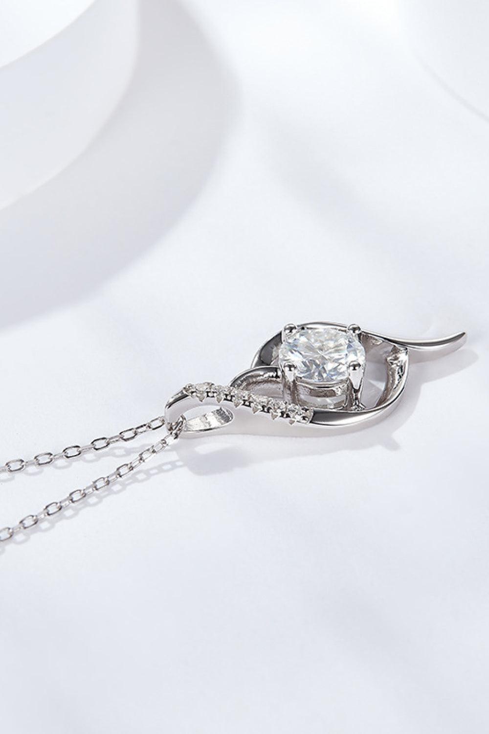 Platinum-Plated 1 Carat Moissanite Pendant Necklace