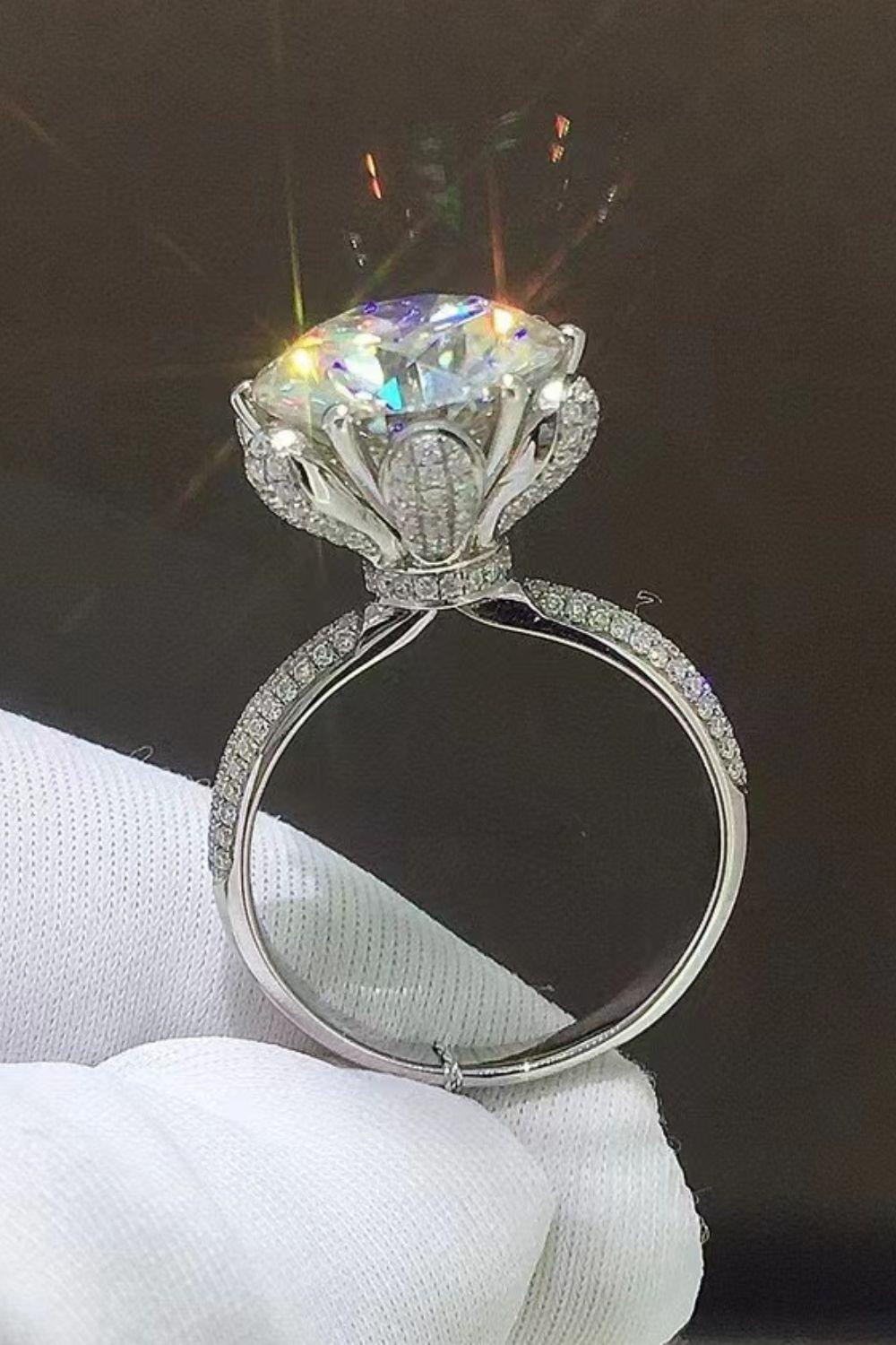 5 Carat Moissanite Side Stone Ring