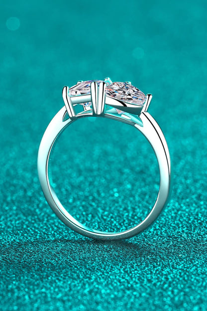 Rhodium-Plated 2 Carat Moissanite Ring