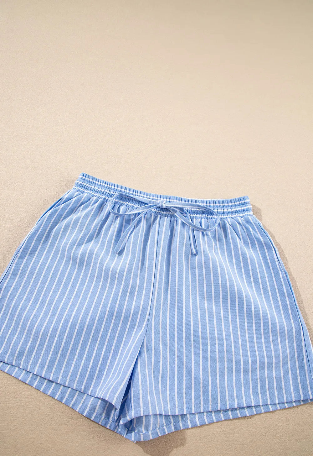 Striped Bowknot Detail Puff Sleeve Top and Shorts Set Carauana Store