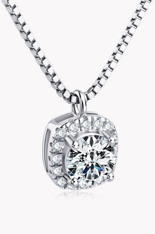Moissanite Pendant Platinum-Plated Necklace Carauana Store