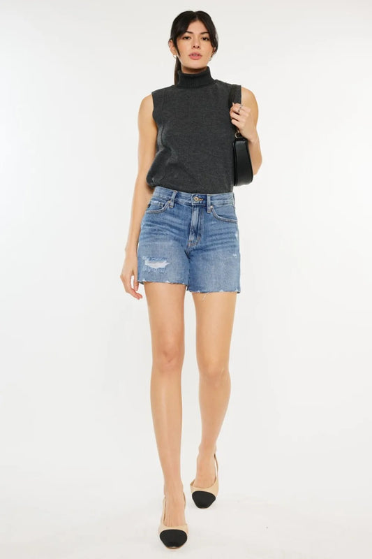 Kancan Distressed High Waist Denim Shorts Carauana Store