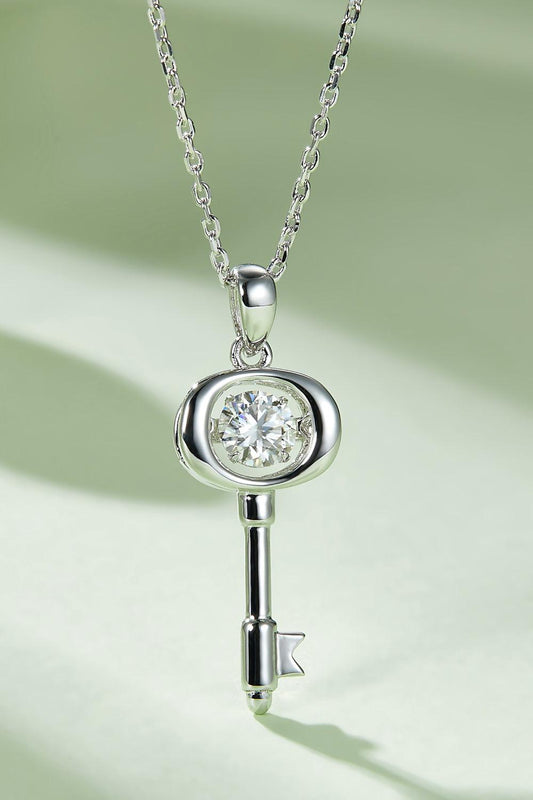 Adored Moissanite Key Pendant Necklace Carauana Store