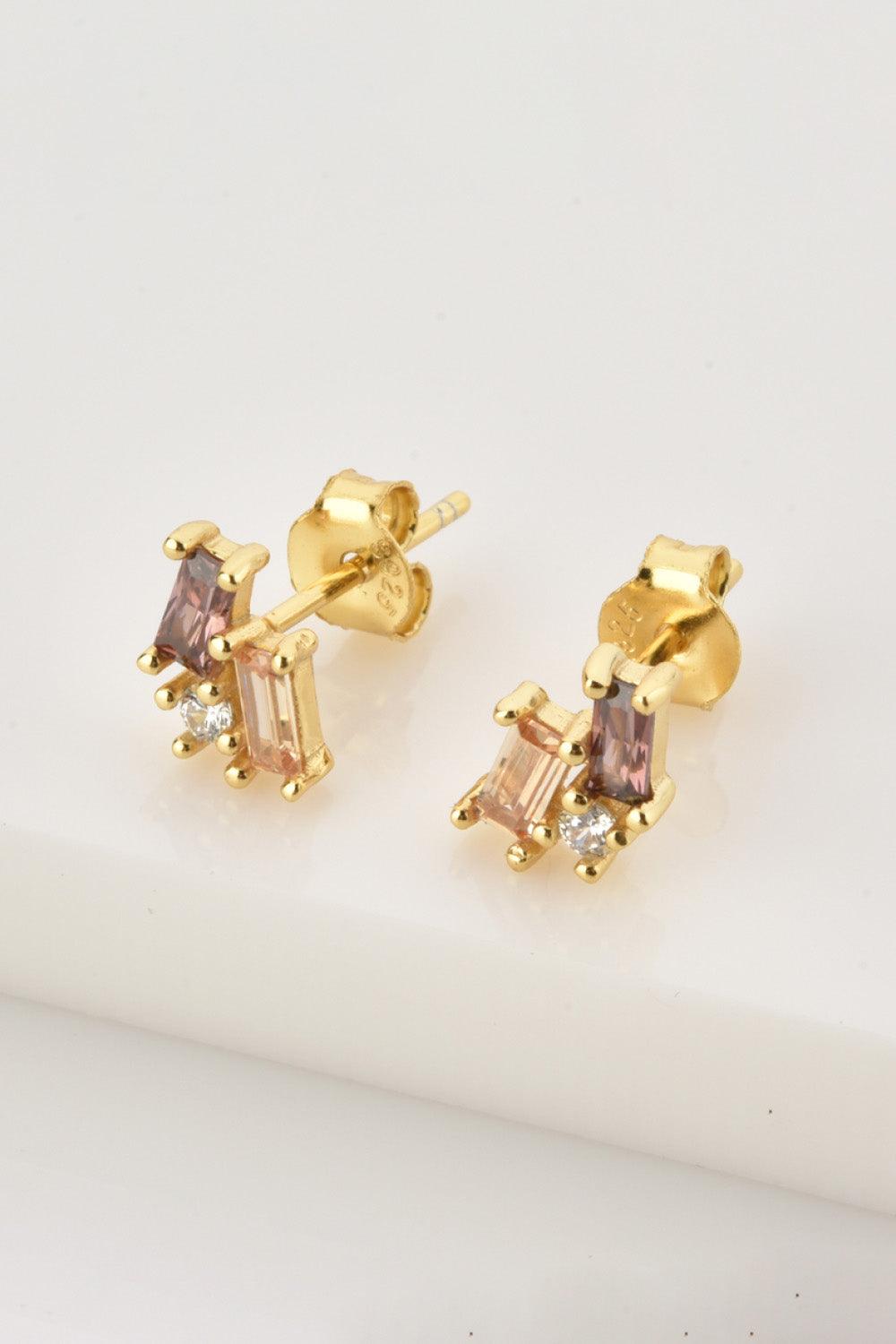 Zircon 925 Sterling Silver Stud Earrings