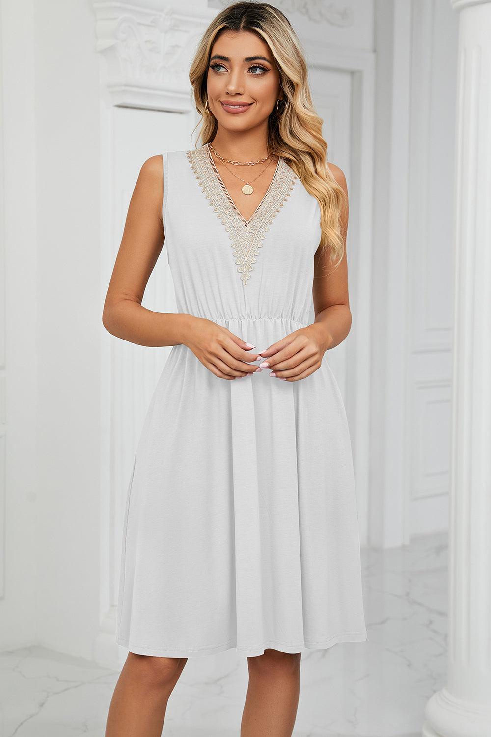 Pocketed V-Neck Wide Strap Dress CaRaUaNa Fashion