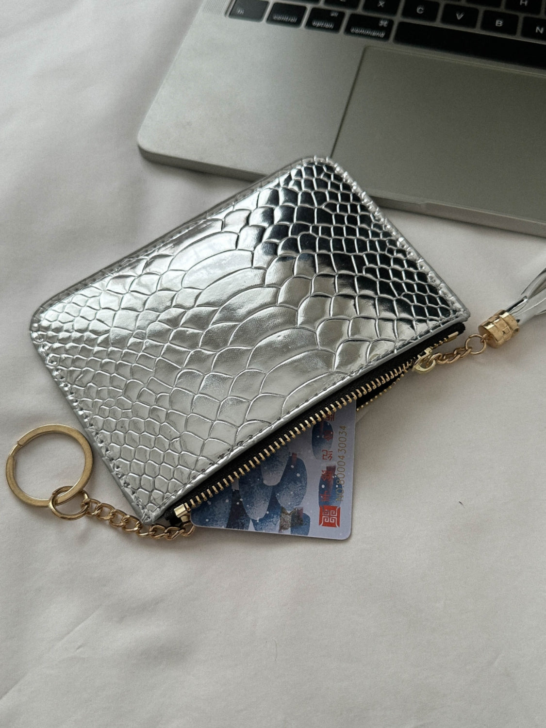 PU Leather Tassel Trim Card Case 