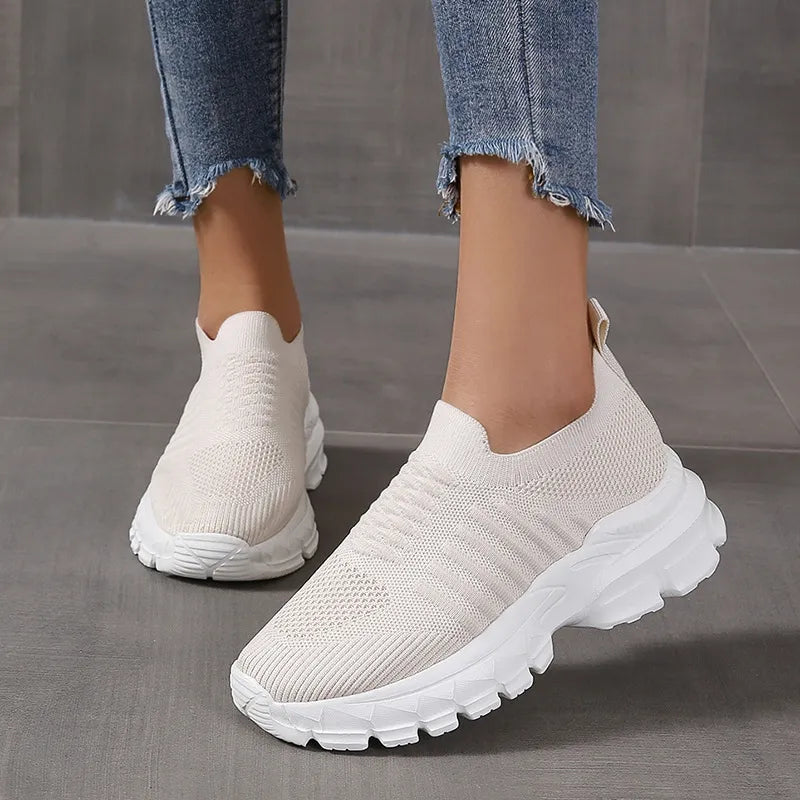 Breathable Mesh Round Toe Platform Athletic Carauana Store