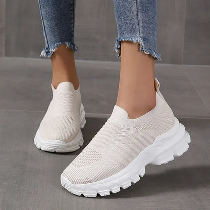 Breathable Mesh Round Toe Platform Athletic Carauana Store