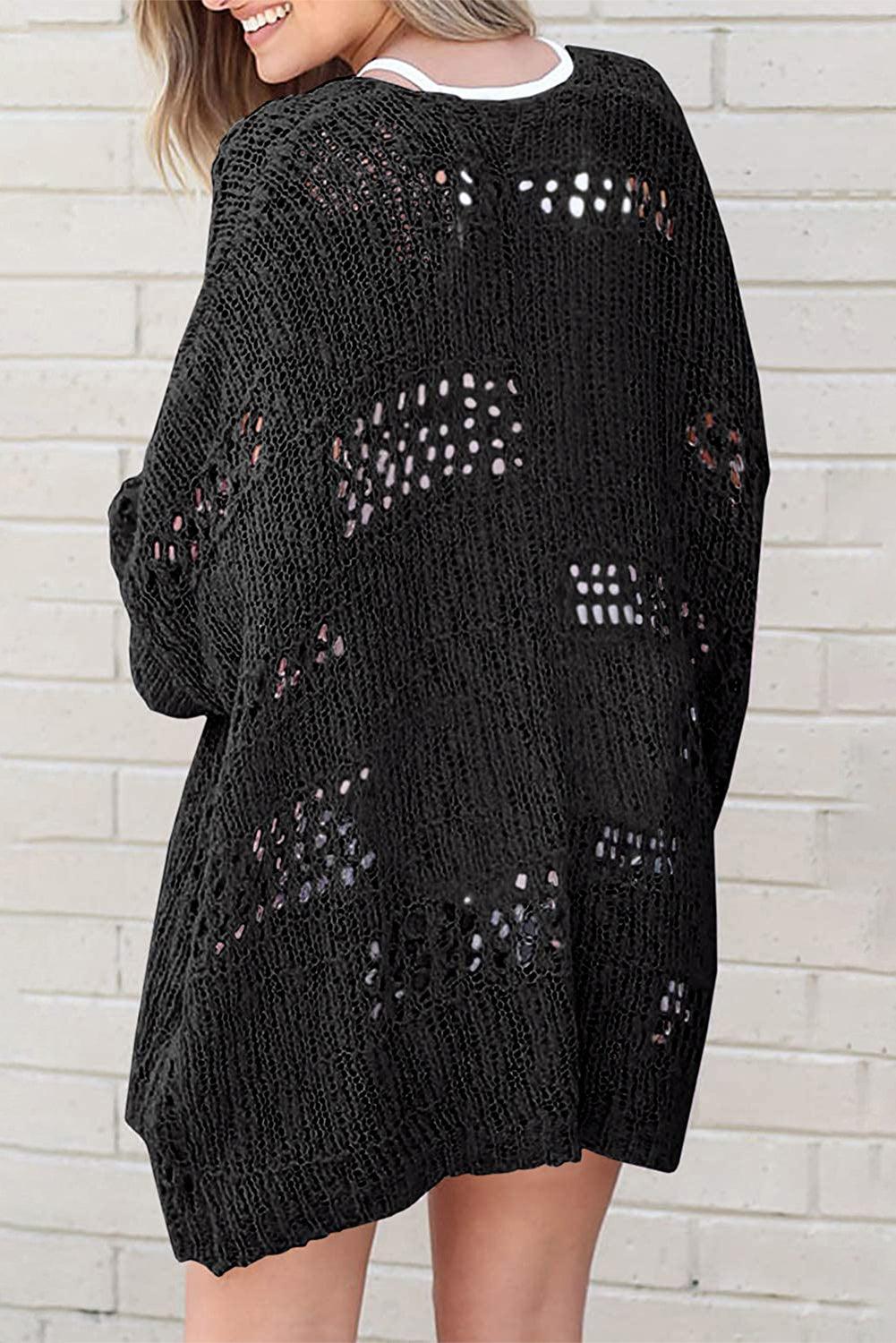 Openwork Long Sleeve Cardigan