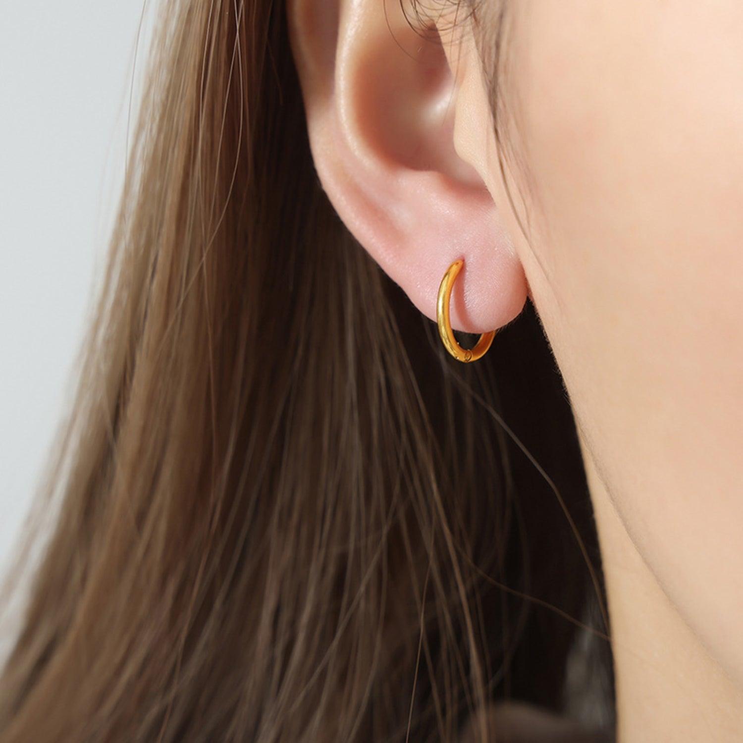 18K Gold-Plated Huggie Earrings CaRaUaNa Fashion
