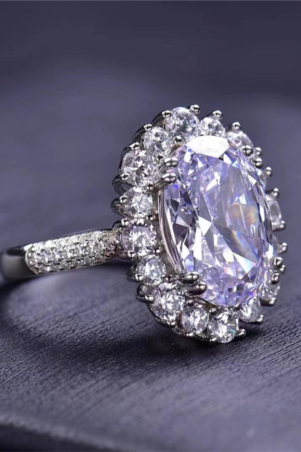 8 Carat Oval Moissanite Ring