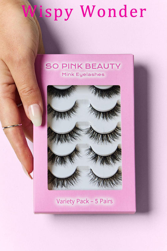 SO PINK BEAUTY Mink Eyelashes Variety Pack 5 Pairs Carauana Store