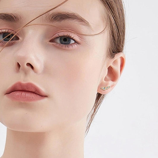 Moissanite 925 Sterling Silver Stud Earrings Carauana Store