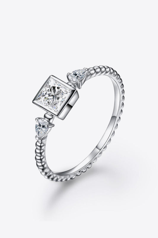 Moissanite Square Shape 925 Sterling Silver Ring Carauana Store