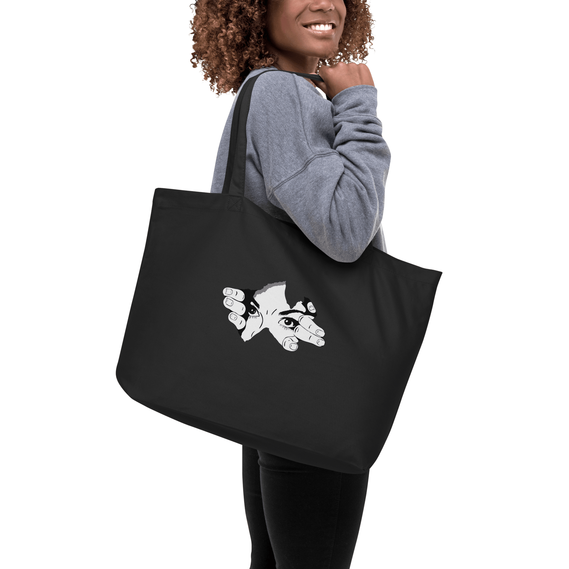 CARAUANA Large organic tote bag Black