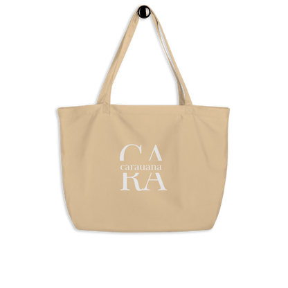 CARAUANA Large organic tote Bag Biege