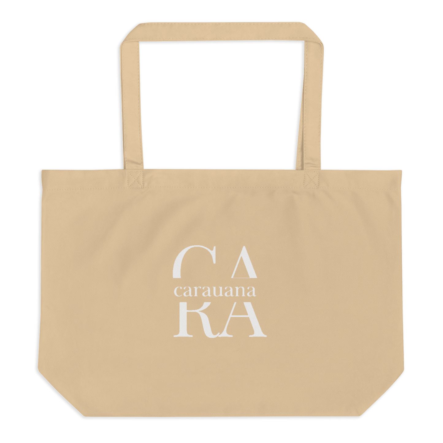 CARAUANA Large organic tote Bag Biege