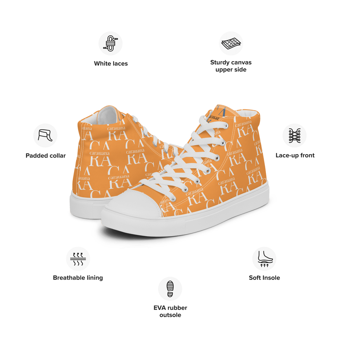 CARAUANA Hip Hop canvas shoes Orange Branded